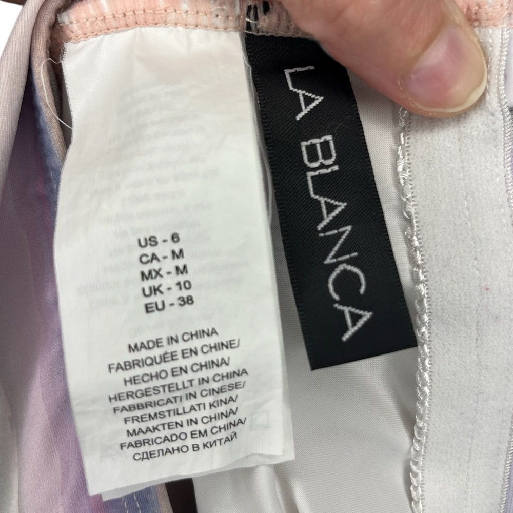 La Blanca Ocean Tide Colorful Striped Halter/Strapless One Piece Swimsuit Girly - Picture 7 of 11